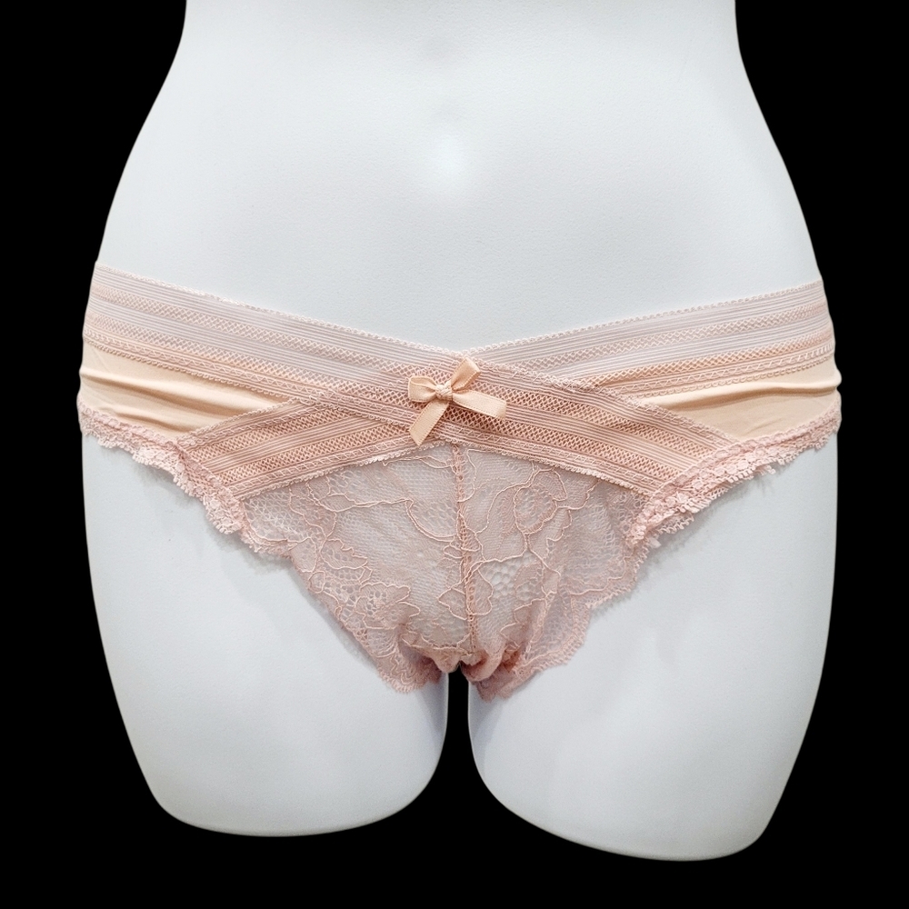 2/$20 Brand New Pink Transparent Lace Panties Underwear Size: Large